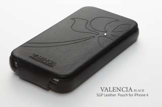 SGP Leather Pouch Case [Valencia Black] for Apple iPhone 4S  