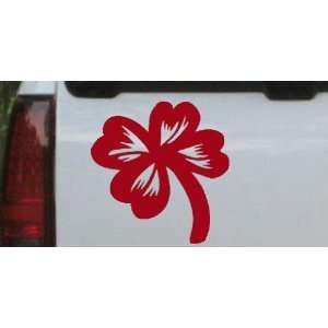 Four Leaf Clover Car Window Wall Laptop Decal Sticker    Red 10in X 10 