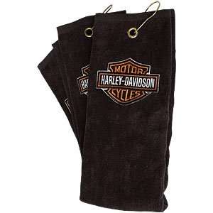  Harley Davidson Tri Fold Golf Towel Black Sports 