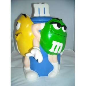  M&Ms Red, Green & Yellow Large Cookie Jar New Without Box 