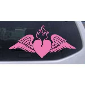  Heart With Wings and Flames Car Window Wall Laptop Decal 