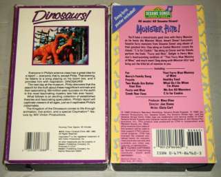 MONSTERS VHS MOVIES Sesame Songs Monster Hits & DINOSAURS Golden Book 