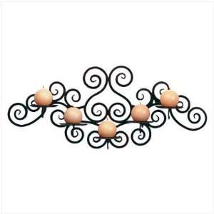   Scroll Work Candleholder Wrought Iron Tier Wall Sconce