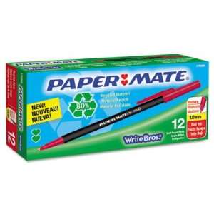  Write Bros Recycled Stk Ballpoint Pen   Red Ink, Medium 