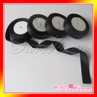 10 Metres Black 1 25mm Satin Ribbon Craft Bowknot Silky Wedding Party 