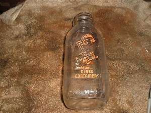 vintage bear creek dairy 1qt milk bottle muskegon michigan 1949  