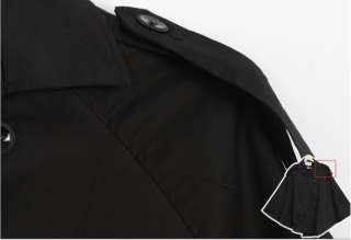 Double Breasted Design UK Punk Style Mens Black Cloak  