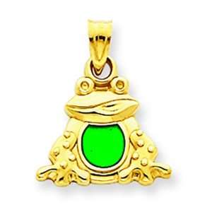  14k Enameled Polished Frog Pendant Shop4Silver Jewelry
