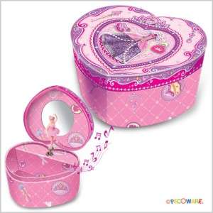   Musical Dancing Spinning Ballerina Heart Music Jewelry Box, Girls Gift