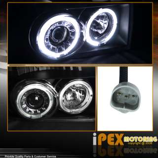   F150/250/350 BRONCO HALO Black Projector Head Lights W/ Bumper Lamp