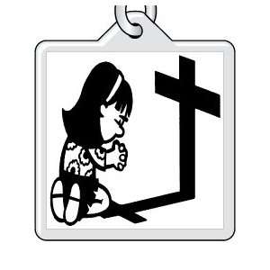 Acrylic Keychains Girl Praying At Cross 