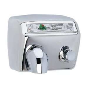 World Dryer DA5 973 Push Button Hand Dryer, Brushed Stainless Steel 