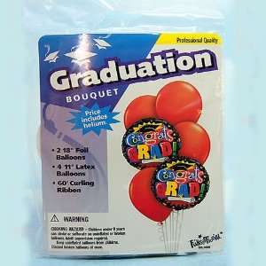  Graduation Balloons   Graduation Blowout Bouquet   Red 