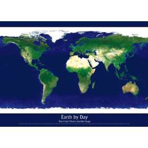   Posters Earth By Day   Satellite Image   91.5x61cm