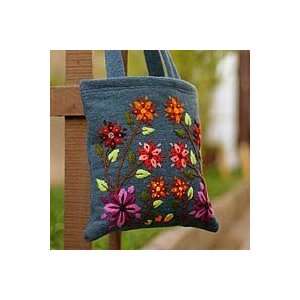  NOVICA Wool handbag, Secret Garden