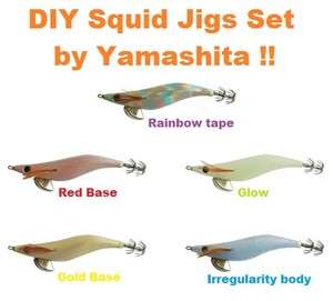   DIY** Set of 5 Yamashita Warm Jacket Live Squid Jig EGI #3.5  