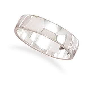925 Sterling Silver Polished 5mm Solid Band Ring  