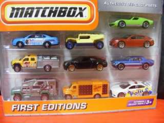 2012 Matchbox First Edition 10 Pack Ford F550 Fire Truck, Police, Etc 