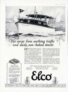 ELCO YACHT   BOAT AD   1926   The Home Afloat  