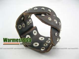Korea Fashion Wristband Cow leather Bracelet COOL  