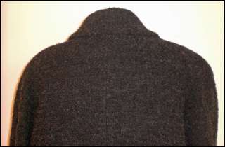 Black / Dark Gray Wool Coat Lined Button Front Women’s L Jacket by 