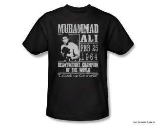 Licensed Muhammad Ali I Shook Up The World Adult Shirt S 3XL  