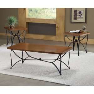 Bernards Sanford Wood and Metal 3 Pack Occasional Table Set  