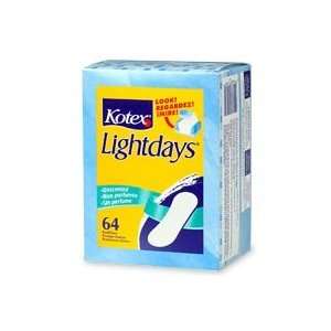  Kotex,Lightdays Pantiliners,Unscented 64 pads/pk,12Pks 