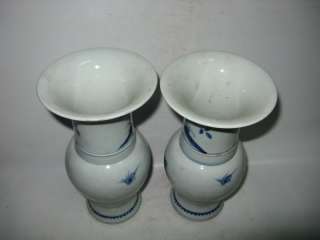 Chinese Immemoria a pair blue and white porcelain flower&brid mushroom 