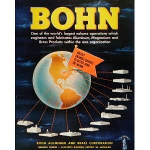  1944 Ad Bohn Aluminum & Brass Corp Industries Globe World 