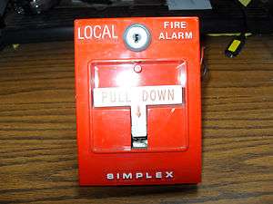 Simplex Red 2099 9783 Emergency Local Pull Down Fire Alarm Switch 