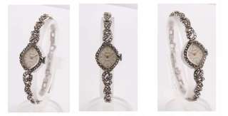 Mint Silver & Marcasite Swiss Ladies Deco Watch 1950  