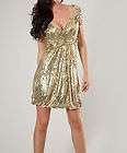 Jovani Blue and Gold Sequin Dress  
