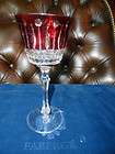 FABERGE XENIA WINE GLASS GOBLET, 8.25H, CASED CUT to CLEAR CRYSTAL 