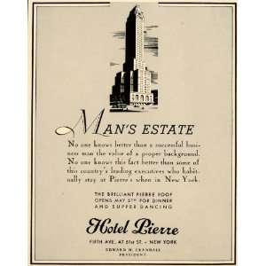 1939 Ad Pierre Luxury Hotel Fifth Avenue Lodge Vacation 