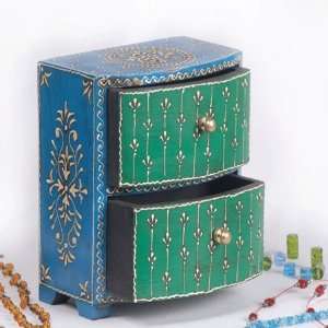 Blue & Green Handmade Wooden Jewelry Box