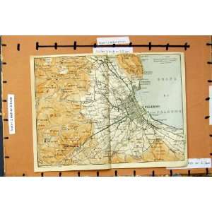  Map 1929 Street Plan Palermo Monreale Brancaccio