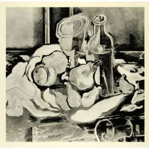 1956 Print Georges Braque Still Life Glass Bottle Pears 