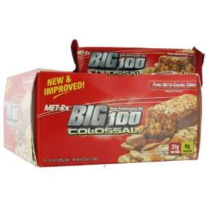 Met Rx big 100 colossal peanut butter caramel crunch, meal replacement 