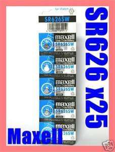 Maxell SR626SW Watch Battery SR626 626 377 AG4 x25  