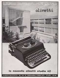 1940 Ad OLIVETTI Studio 42 Typewriter  