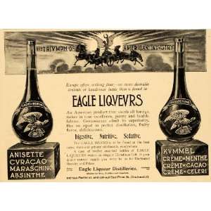  1898 Vintage Ad Eagle Liqueurs Anisette Absinthe Kummel 