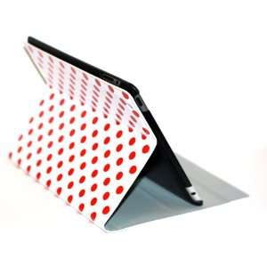  iPad 2 Polka Dots Smart Cover Case (White/Red) with Free 