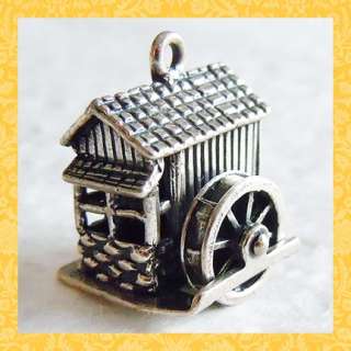 Vintage GRIST MILL ~ MECHANICAL BEAU sterling charm  