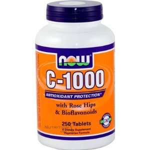  Now Vitamin C 1000mg with Rose Hips & Bioflavonoids, 250 