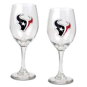  Houston Texans NFL 2pc Wine Glass Set   Primary Logo 