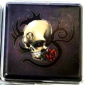  Ed Hardy Style Skull Ace Skull N Rose Theme Cigarette Case 