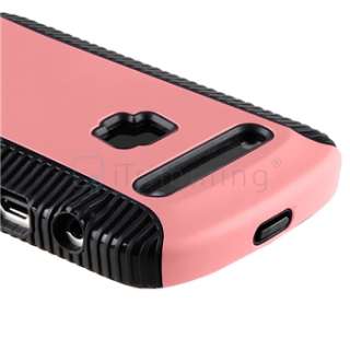 Black Pink Hybrid Hard Case+Privacy LCD+Cable For BlackBerry Bold 9900 