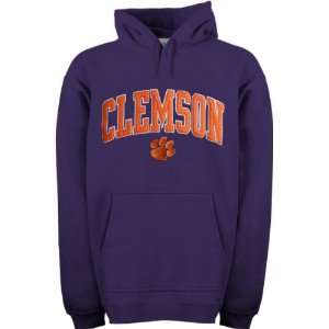  Clemson Tigers Purple Acid Washed Mascot Hooded Sweatshirt 