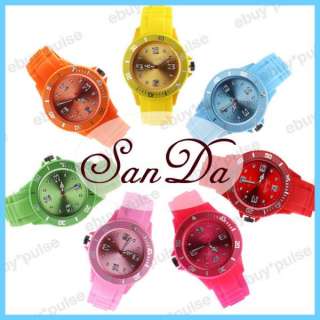   Women Size Silicon Band Unisex Sport Quartz Wrist Watch Gift 12 Colors